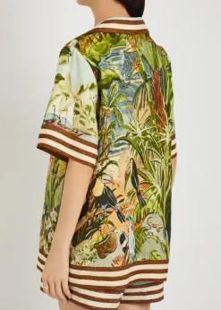 Toucan Tanga printed linen shirt