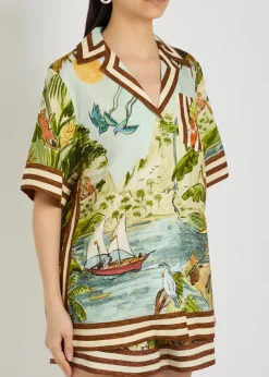 Toucan Tanga printed linen shirt