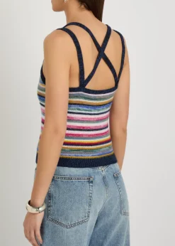 Toula striped cashmere tank top