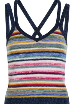 Toula striped cashmere tank top