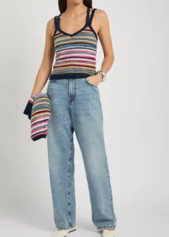 Toula striped cashmere tank top