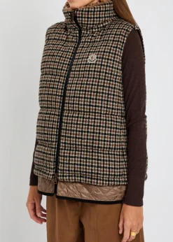 Touvet houndstooth quilted wool-blend gilet