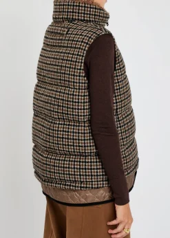 Touvet houndstooth quilted wool-blend gilet