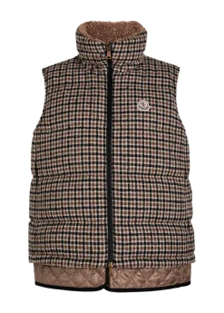 Touvet houndstooth quilted wool-blend gilet