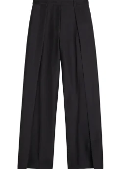 Tove split wide-leg wool-blend trousers