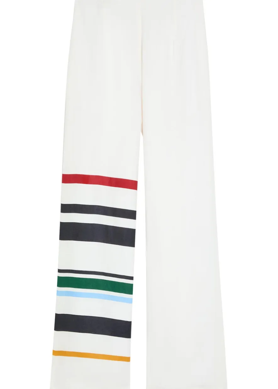 Toya striped wide-leg linen trousers