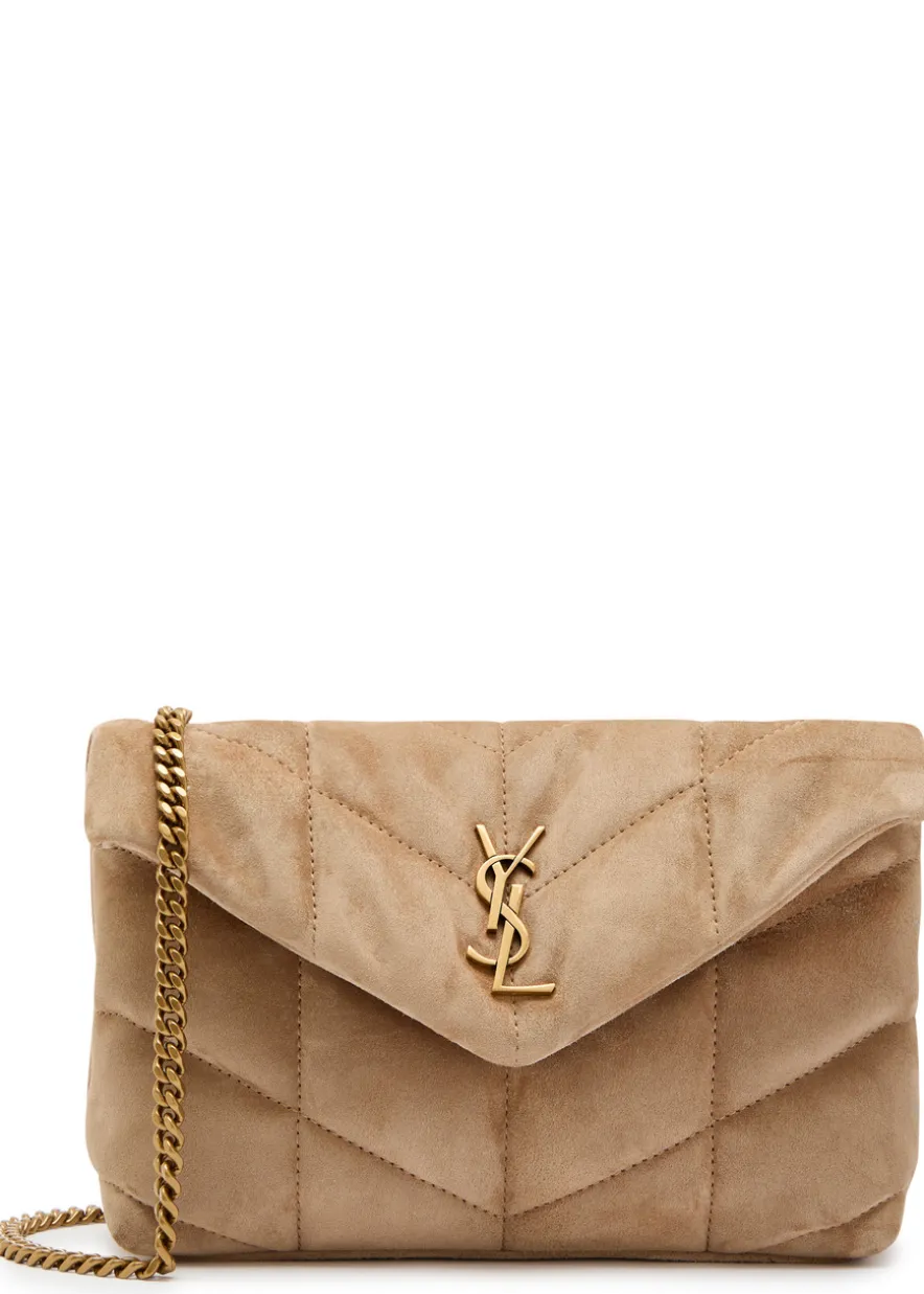 Toy quilted suede cross-body bag