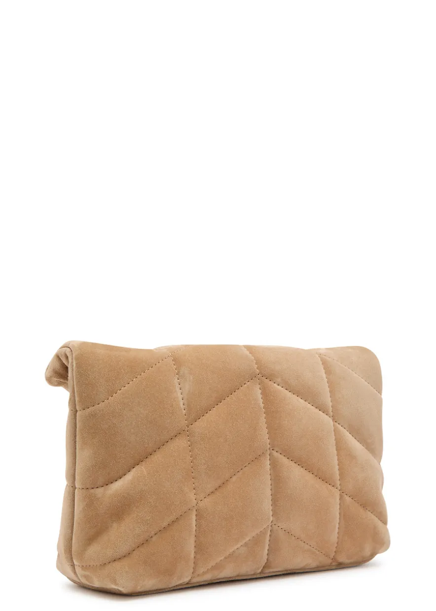 Toy quilted suede cross-body bag