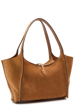 T-plaque suede tote