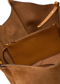 T-plaque suede tote