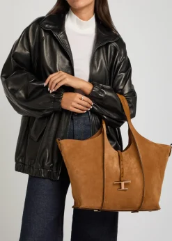 T-plaque suede tote