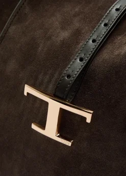 T-plaque suede tote