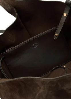 T-plaque suede tote