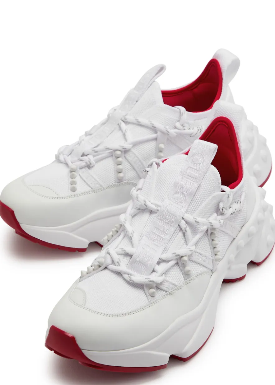 Trailnrun panelled mesh-knit sneakers