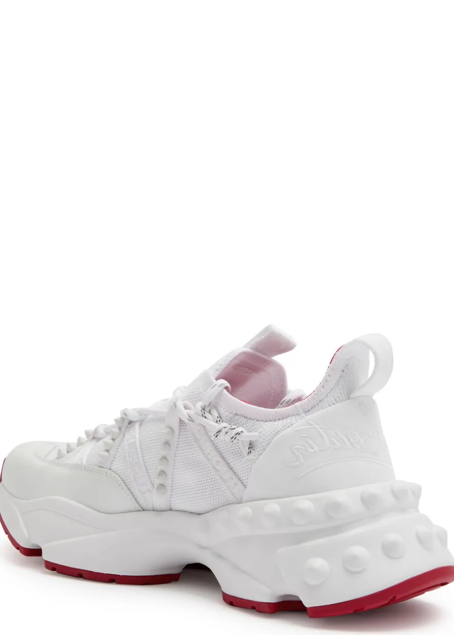 Trailnrun panelled mesh-knit sneakers
