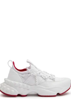 Trailnrun panelled mesh-knit sneakers
