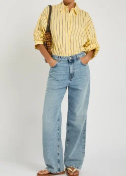 Traverse striped stretch-cotton poplin shirt bodysuit