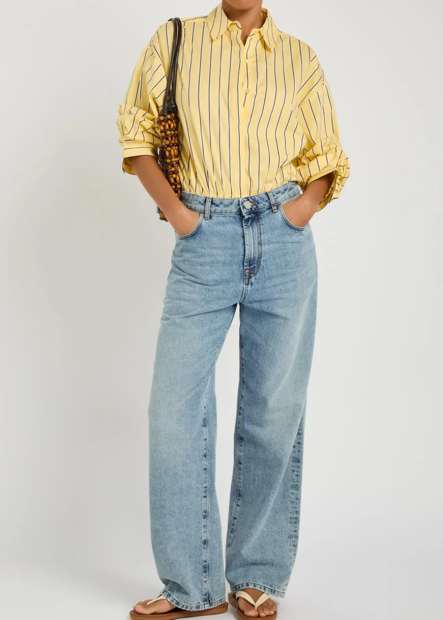 Traverse striped stretch-cotton poplin shirt bodysuit