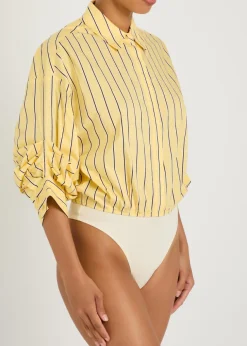 Traverse striped stretch-cotton poplin shirt bodysuit