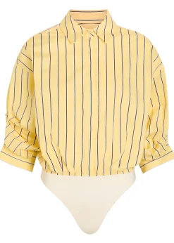 Traverse striped stretch-cotton poplin shirt bodysuit