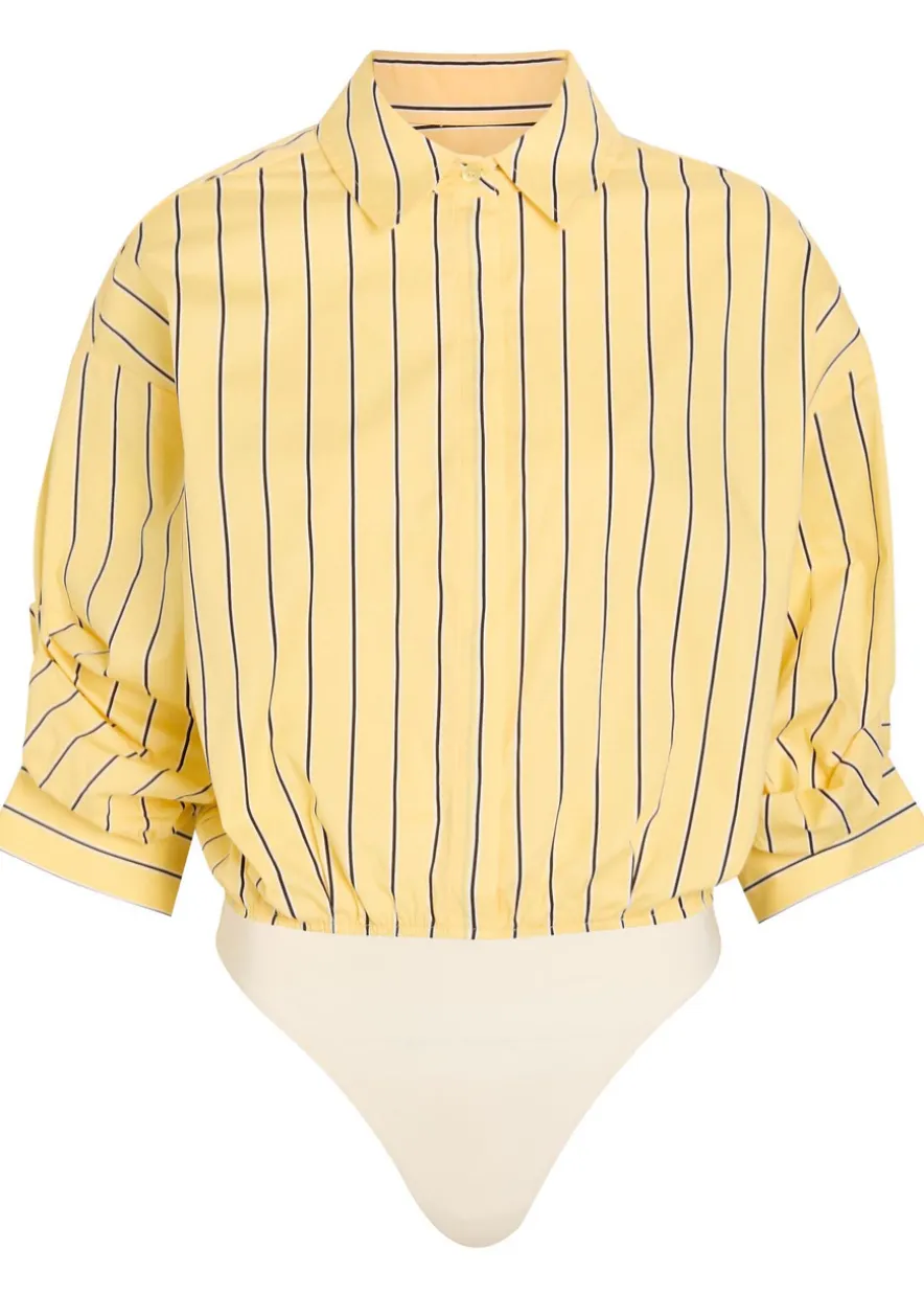 Traverse striped stretch-cotton poplin shirt bodysuit