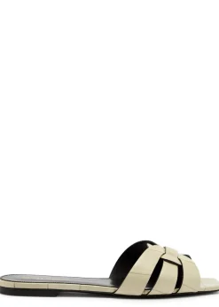 Tribute crocodile-effect leather sliders