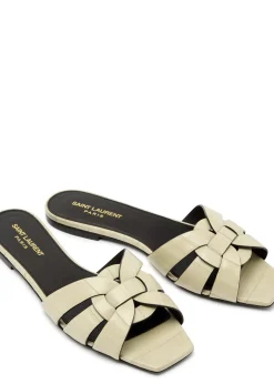 Tribute crocodile-effect leather sliders