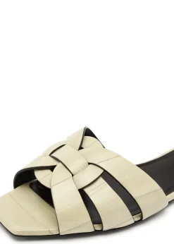 Tribute crocodile-effect leather sliders