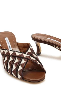 Trofesamu 50 cross-over wool and leather sandals