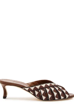 Trofesamu 50 cross-over wool and leather sandals