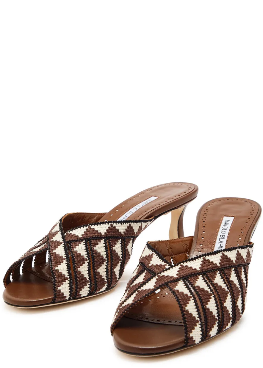 Trofesamu 50 cross-over wool and leather sandals