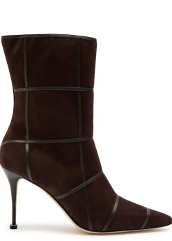 Trulonapla 90 panelled suede mid-calf boots