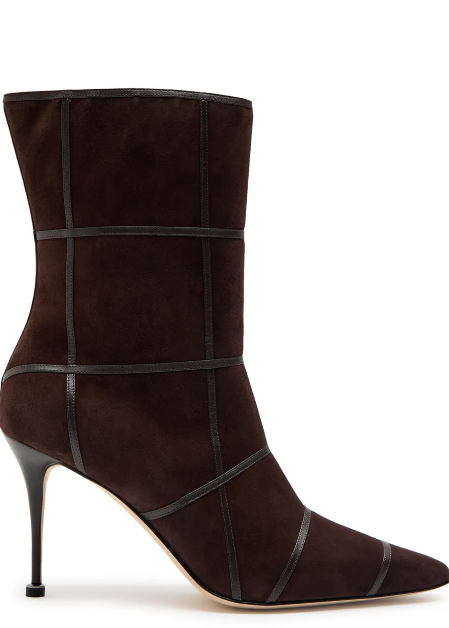 Trulonapla 90 panelled suede mid-calf boots