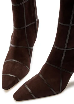 Trulonapla 90 panelled suede mid-calf boots