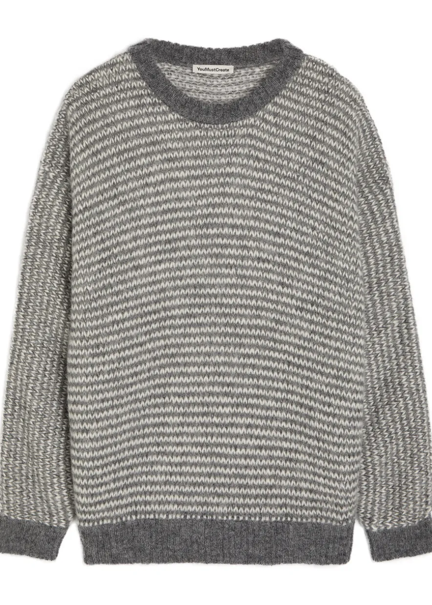 T Shape striped wool-blend jumper