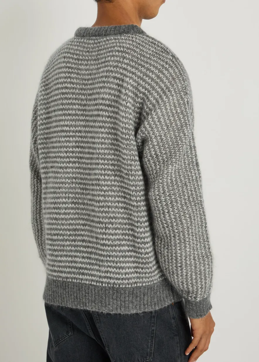 T Shape striped wool-blend jumper