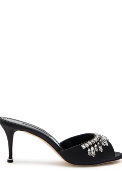 Tulimu 70 crystal-embellished satin mules