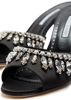 Tulimu 70 crystal-embellished satin mules