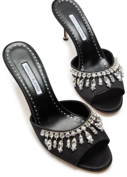 Tulimu 70 crystal-embellished satin mules