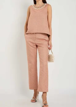 24/7 tulip-jacquard trousers