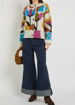 Tulip Whirl cotton-blend cardigan
