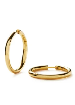 Tunnel large 18kt gold-plated hoop earrings