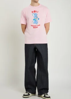 Turn-up wide-leg jeans