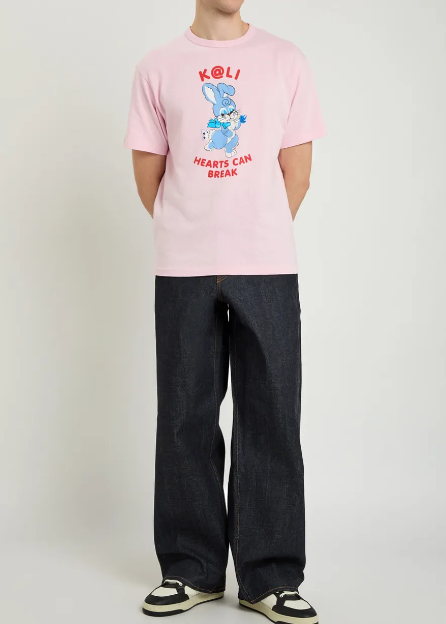 Turn-up wide-leg jeans