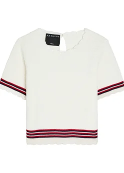 Turrel striped-trim cotton-knit T-shirt