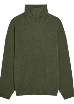 Turtle-neck cashmere and wool-blend jumper
