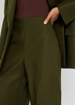 Twisted barrel-leg cotton trousers