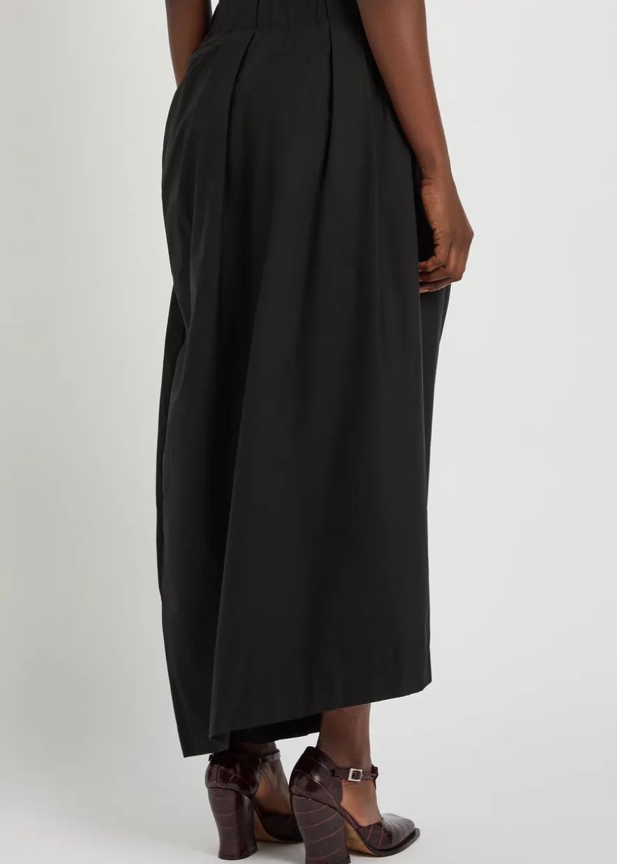 Twisted draped cotton-blend trousers