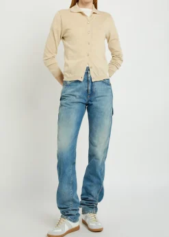 Twisted-seam straight-leg jeans