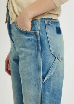 Twisted-seam straight-leg jeans